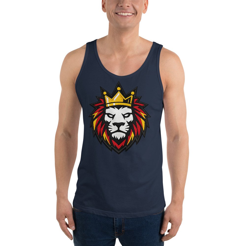 Męska koszulka na ramiączkach „King Lion” – tank top z lwem w koronie| Zarn.pl Męska koszulka na ramiączkach „King Lion” – tank top z lwem w koronie - obrazek 9