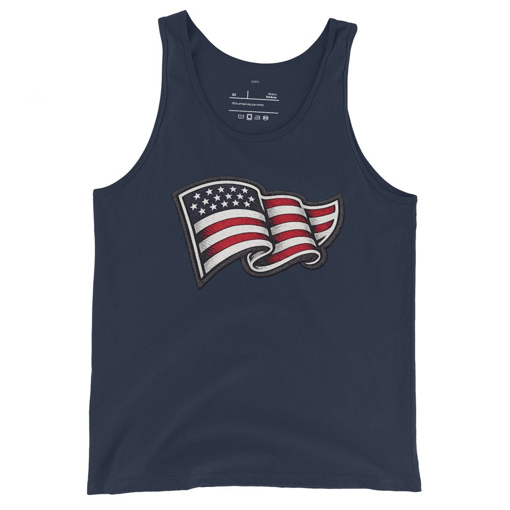 Męska koszulka na ramiączkach z flagą USA – tank top patriotyczny American Style| Zarn.pl Męska koszulka na ramiączkach z flagą USA – tank top patriotyczny American Style - obrazek 3