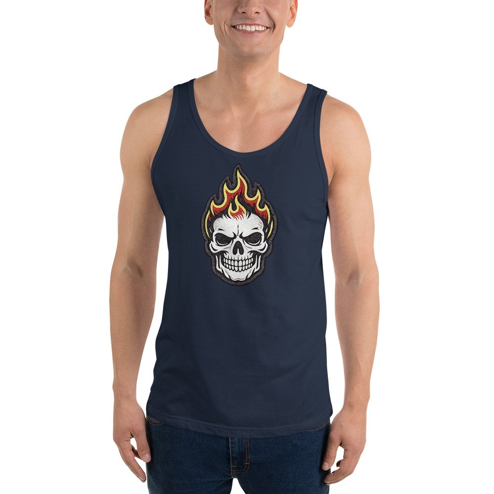 Męska koszulka na ramiączkach płonąca czaszka – tank top skull fire| Zarn.pl Męska koszulka na ramiączkach płonąca czaszka – tank top skull fire - obrazek 8