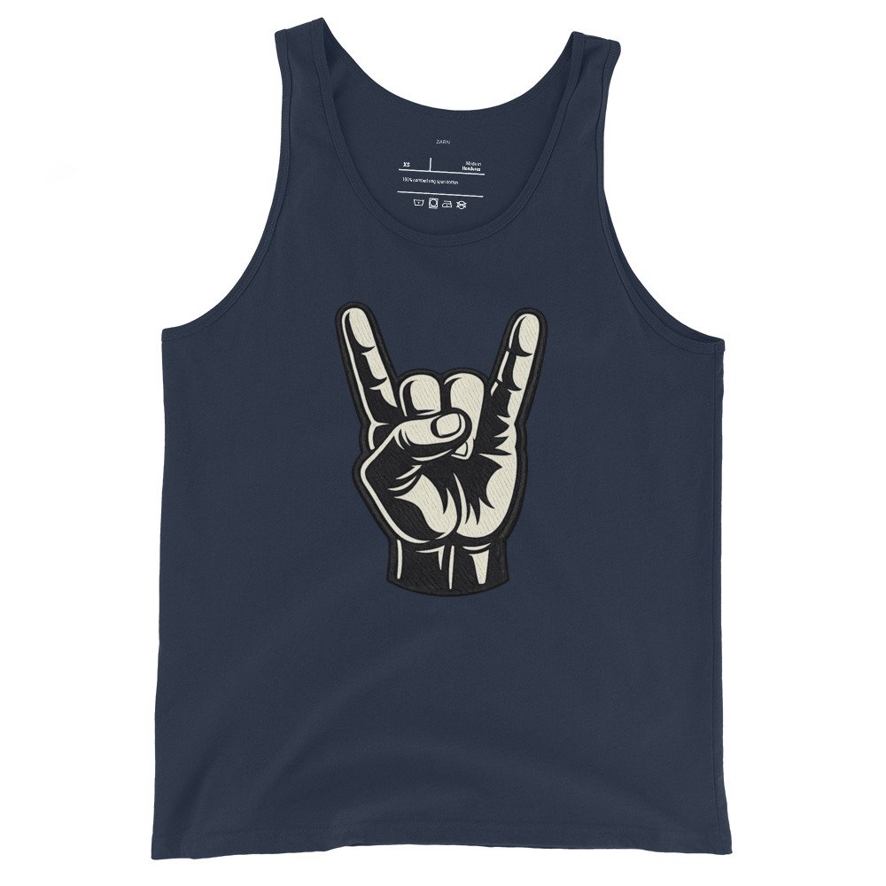 Męska koszulka na ramiączkach z dłonią rockową – tank top rock and roll| Zarn.pl Męska koszulka na ramiączkach z dłonią rockową – tank top rock and roll - obrazek 3