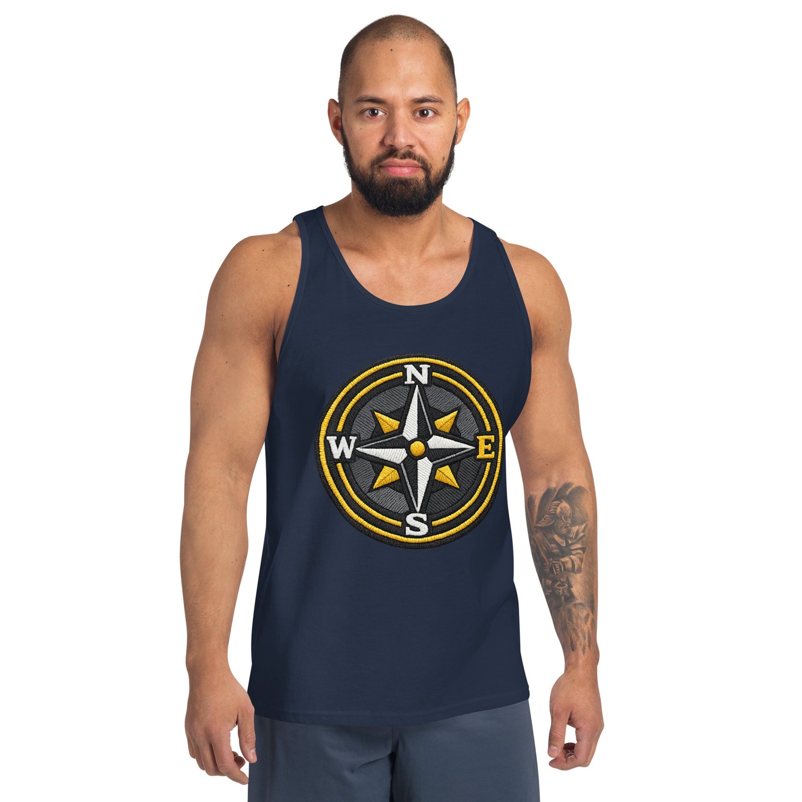Męska koszulka na ramiączkach z różą wiatrów – tank top podróżniczy vintage| Zarn.pl Męska koszulka na ramiączkach z różą wiatrów – tank top podróżniczy vintage - obrazek 9