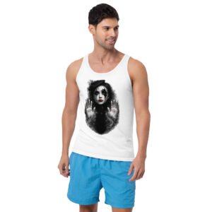 koszulka tank top z artystycznym portretem kobiety