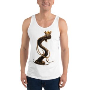 koszulka tank top z mikrofonem i złotym wężem