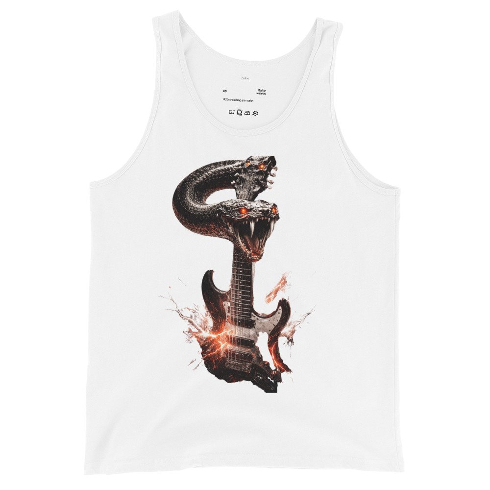 Koszulka na ramiączkach „Venom Strings” – rockowa koszulka tank top z gitarą i wężem| Zarn.pl Koszulka na ramiączkach „Venom Strings” – rockowa koszulka tank top z gitarą i wężem - obrazek 4