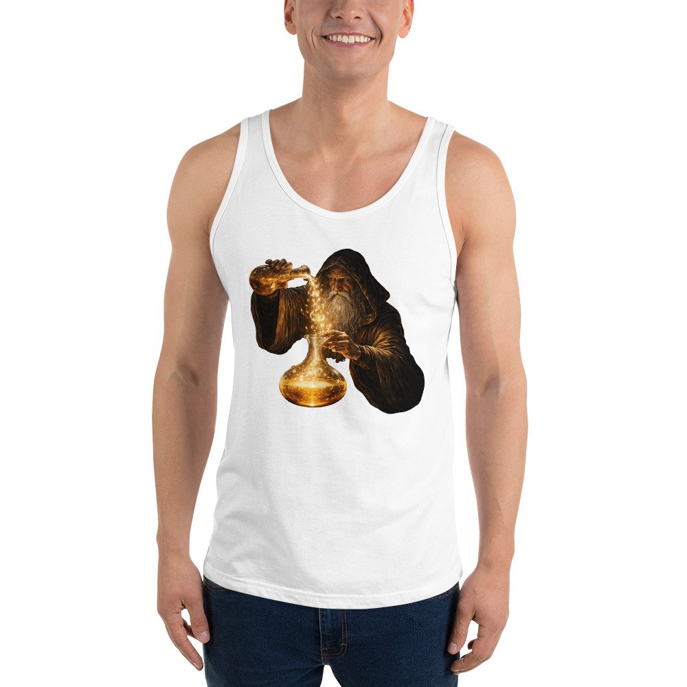 Koszulka na ramiączkach „Golden Alchemist” – artystyczna koszulka tank top alchemik fantasy| Zarn.pl Koszulka na ramiączkach „Golden Alchemist” – artystyczna koszulka tank top alchemik fantasy - obrazek 9