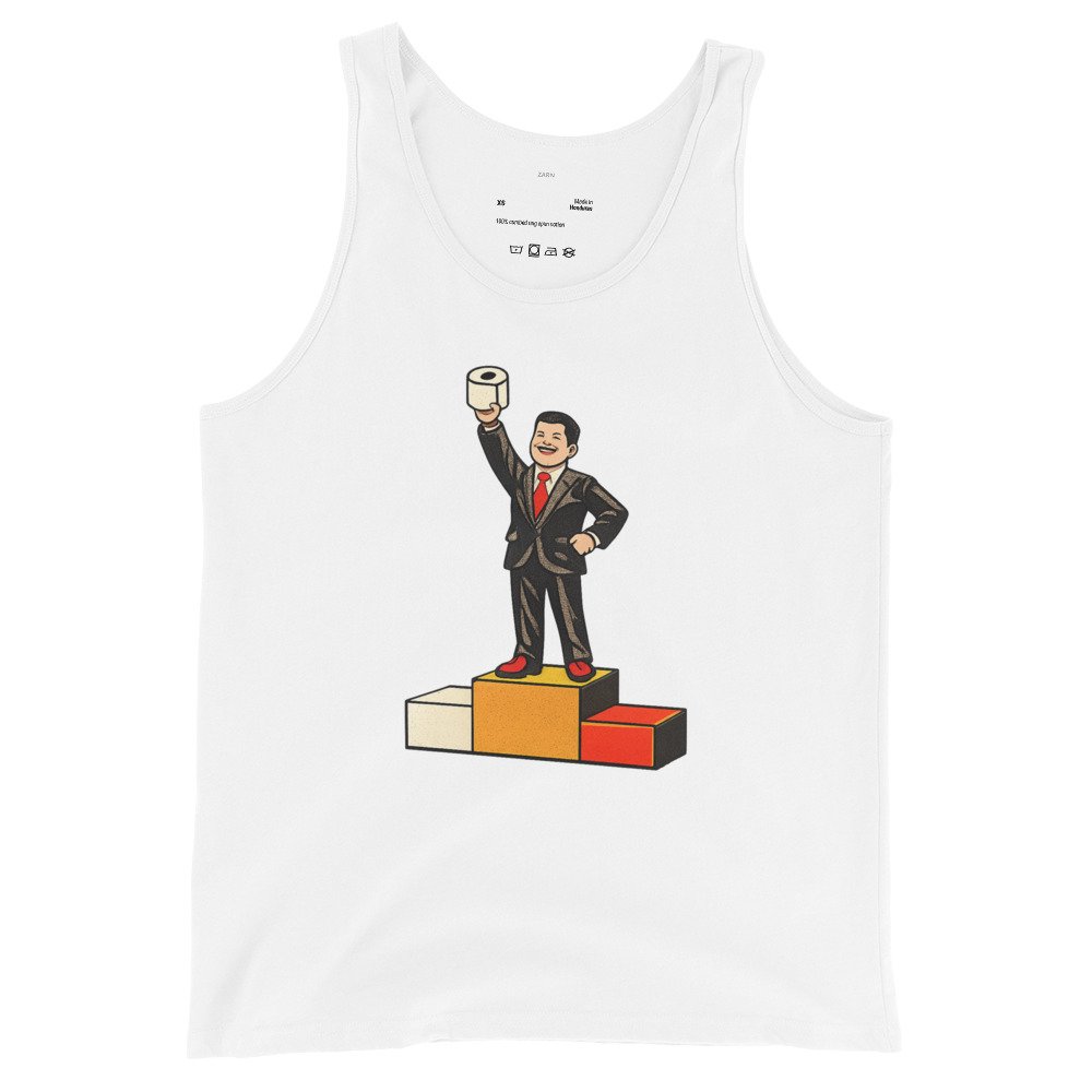 Męska koszulka na ramiączkach „Papier Toaletowy PRL” – tank top retro z humorem vintage| Zarn.pl Męska koszulka na ramiączkach „Papier Toaletowy PRL” – tank top retro z humorem vintage - obrazek 4