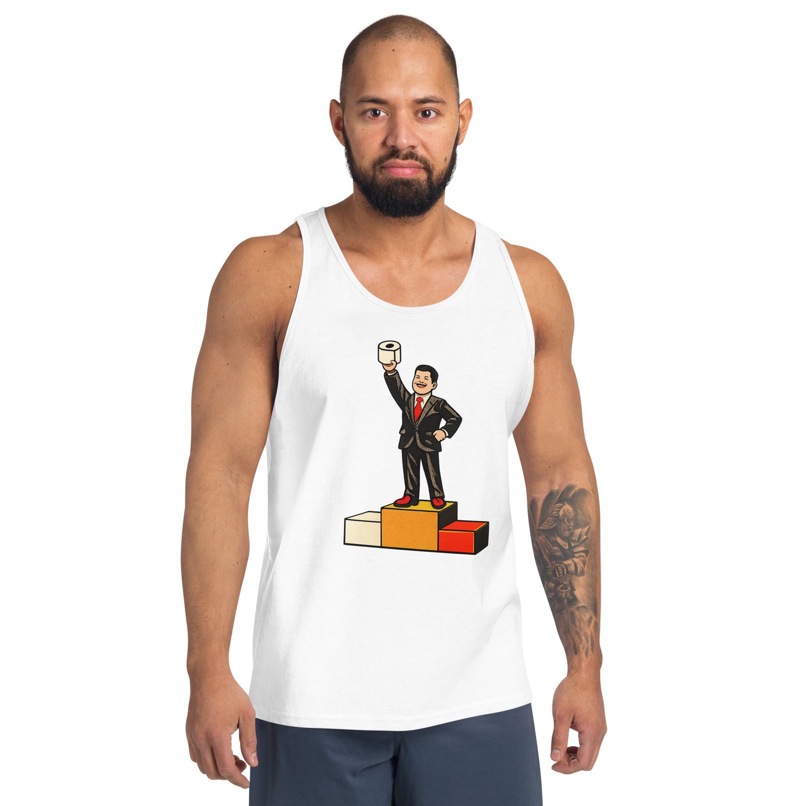 Męska koszulka na ramiączkach „Papier Toaletowy PRL” – tank top retro z humorem vintage| Zarn.pl Męska koszulka na ramiączkach „Papier Toaletowy PRL” – tank top retro z humorem vintage - obrazek 9