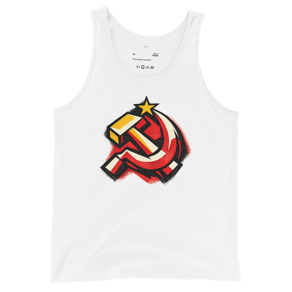 Koszulka na ramiączkach PRL „Młot i Sierp” – tank top retro symbol komunizmu| Zarn.pl Koszulka na ramiączkach PRL „Młot i Sierp” – tank top retro symbol komunizmu - obrazek 4