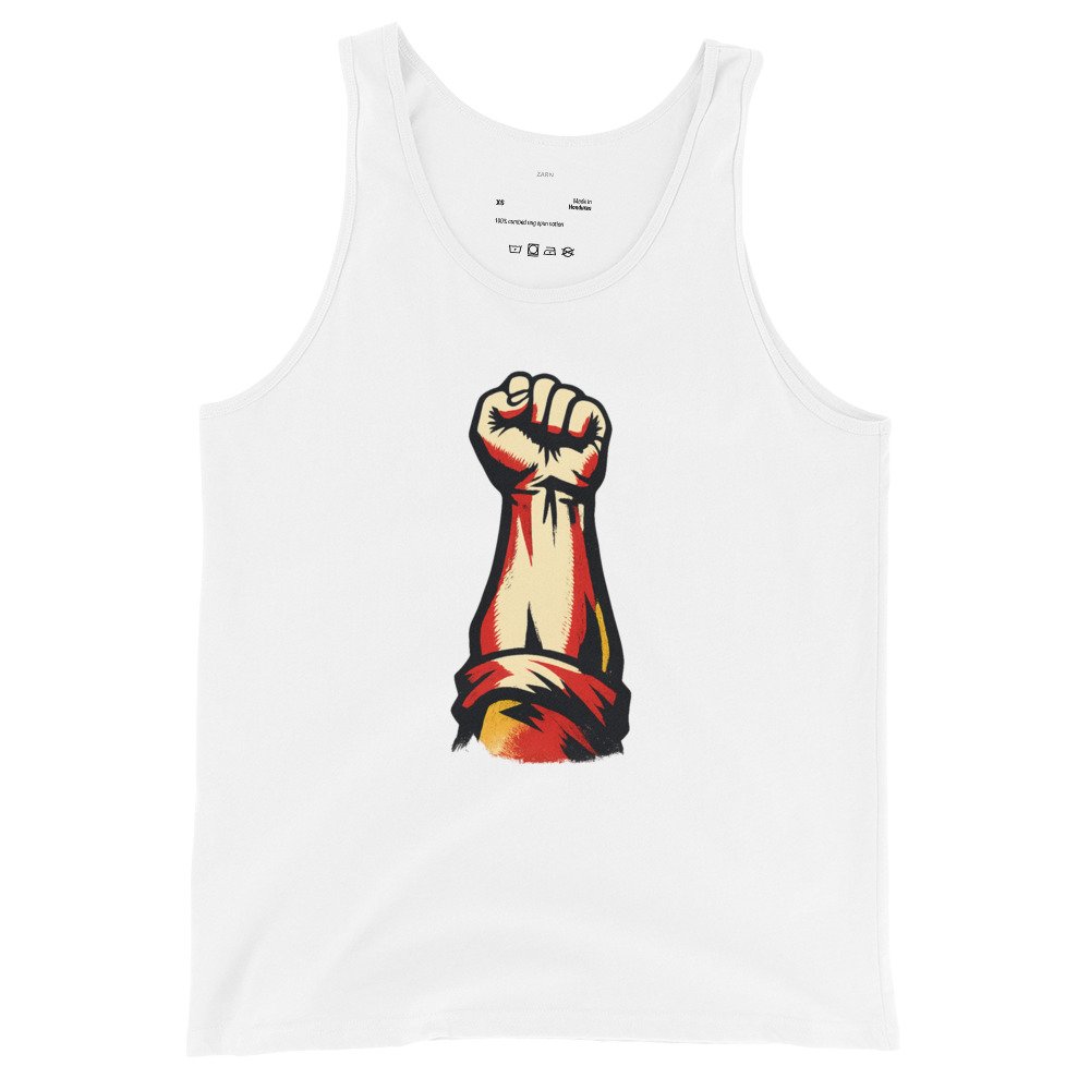 Koszulka na ramiączkach PRL „Zaciśnięta Pięść” – tank top retro propaganda| Zarn.pl Koszulka na ramiączkach PRL „Zaciśnięta Pięść” – tank top retro propaganda - obrazek 4