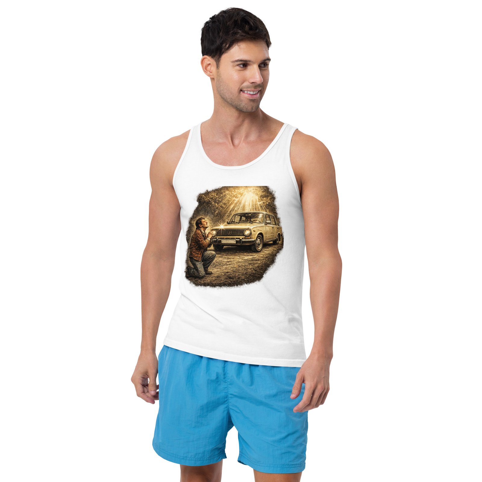Koszulka na ramiączkach PRL „Cud Motoryzacji” – tank top retro samochód vintage| Zarn.pl Koszulka na ramiączkach PRL „Cud Motoryzacji” – tank top retro samochód vintage - obrazek 9