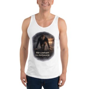 męska koszulka tank top z motywem dyscypliny i treningu