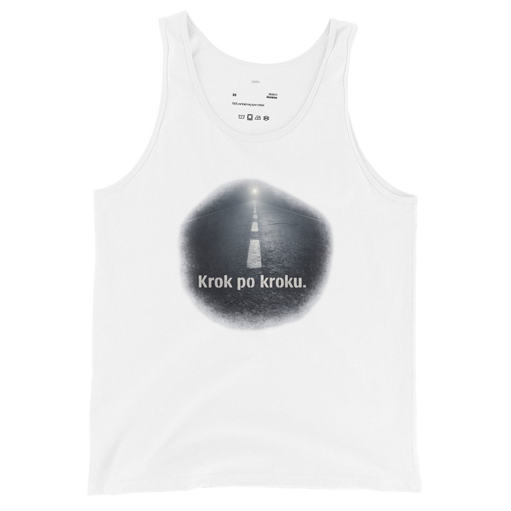 Męska koszulka na ramiączkach „Krok po Kroku” – motywacyjny tank top droga do celu| Zarn.pl Męska koszulka na ramiączkach „Krok po Kroku” – motywacyjny tank top droga do celu - obrazek 4