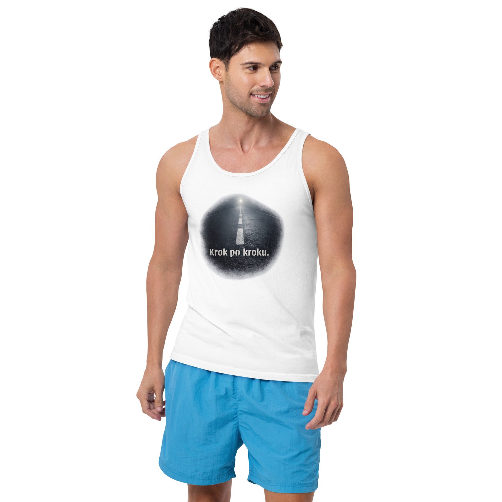 Męska koszulka na ramiączkach „Krok po Kroku” – motywacyjny tank top droga do celu| Zarn.pl Męska koszulka na ramiączkach „Krok po Kroku” – motywacyjny tank top droga do celu - obrazek 9