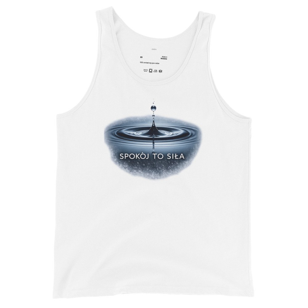 Męska koszulka na ramiączkach „Spokój to Siła” – motywacyjny tank top mindfulness| Zarn.pl Męska koszulka na ramiączkach „Spokój to Siła” – motywacyjny tank top mindfulness - obrazek 4