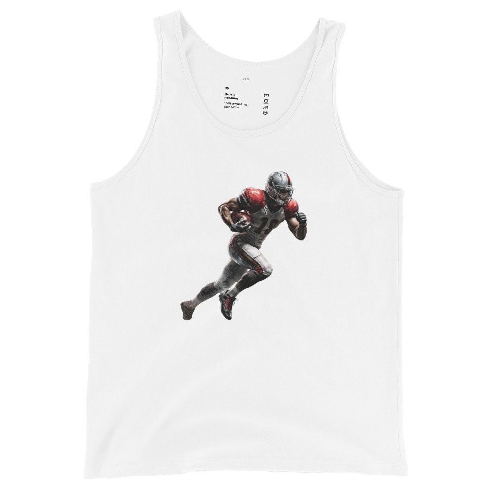 Męska koszulka na ramiączkach „Sprint Touchdown” – sportowa koszulka tank top z zawodnikiem futbolu amerykańskiego| Zarn.pl Męska koszulka na ramiączkach „Sprint Touchdown” – sportowa koszulka tank top z zawodnikiem futbolu amerykańskiego - obrazek 4