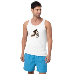 sportowa koszulka tank top z rowerzystą MTB