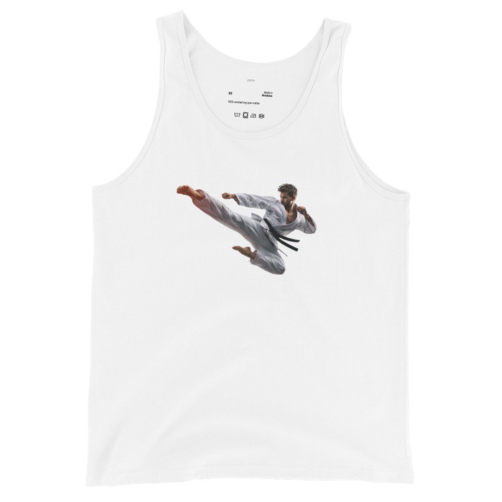 Męska koszulka na ramiączkach „Karate Master” – sportowa koszulka tank top z zawodnikiem karate| Zarn.pl Męska koszulka na ramiączkach „Karate Master” – sportowa koszulka tank top z zawodnikiem karate - obrazek 4