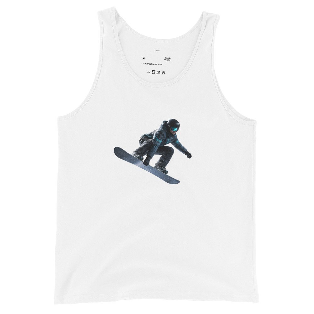 Męska koszulka na ramiączkach „Snowboard Air” – sportowa koszulka tank top ze snowboardzistą| Zarn.pl Męska koszulka na ramiączkach „Snowboard Air” – sportowa koszulka tank top ze snowboardzistą - obrazek 4