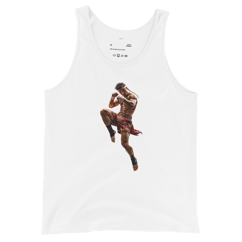 Męska koszulka na ramiączkach „Muay Thai Fighter” – sportowa koszulka tank top Muay Thai| Zarn.pl Męska koszulka na ramiączkach „Muay Thai Fighter” – sportowa koszulka tank top Muay Thai - obrazek 4