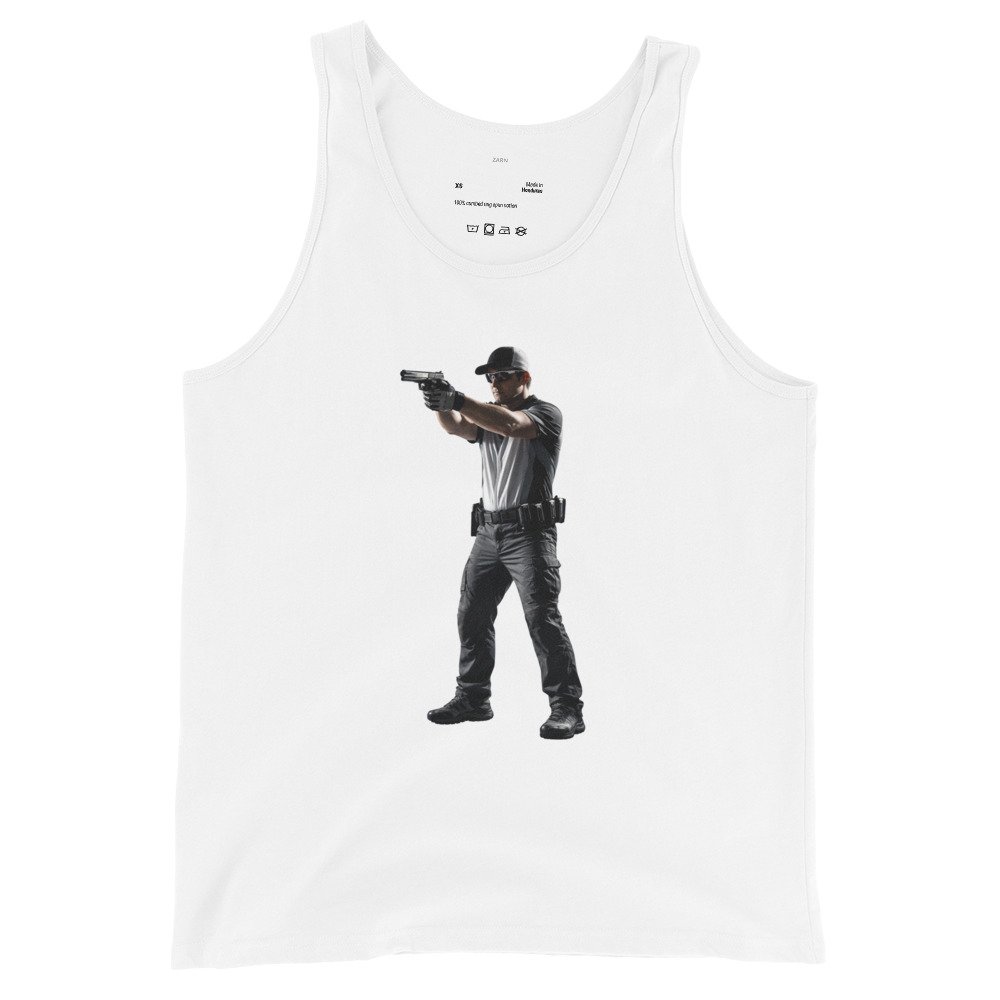 Męska koszulka na ramiączkach „Dynamic Shooter” – sportowa koszulka tank top strzelectwo sportowe| Zarn.pl Męska koszulka na ramiączkach „Dynamic Shooter” – sportowa koszulka tank top strzelectwo sportowe - obrazek 4
