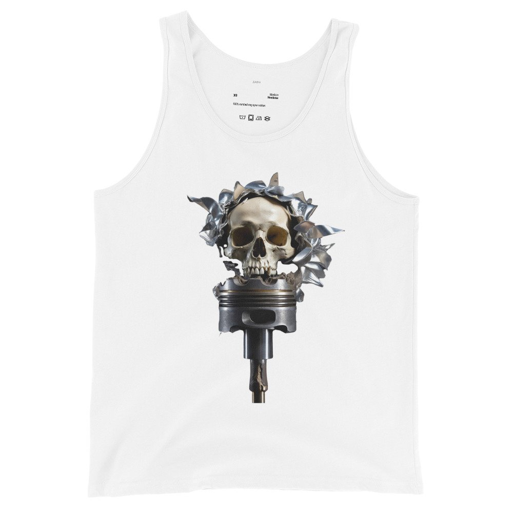 Męska koszulka na ramiączkach „Skull Engine” – czaszka i tłok silnika Auto-Moto| Zarn.pl Męska koszulka na ramiączkach „Skull Engine” – czaszka i tłok silnika Auto-Moto - obrazek 4