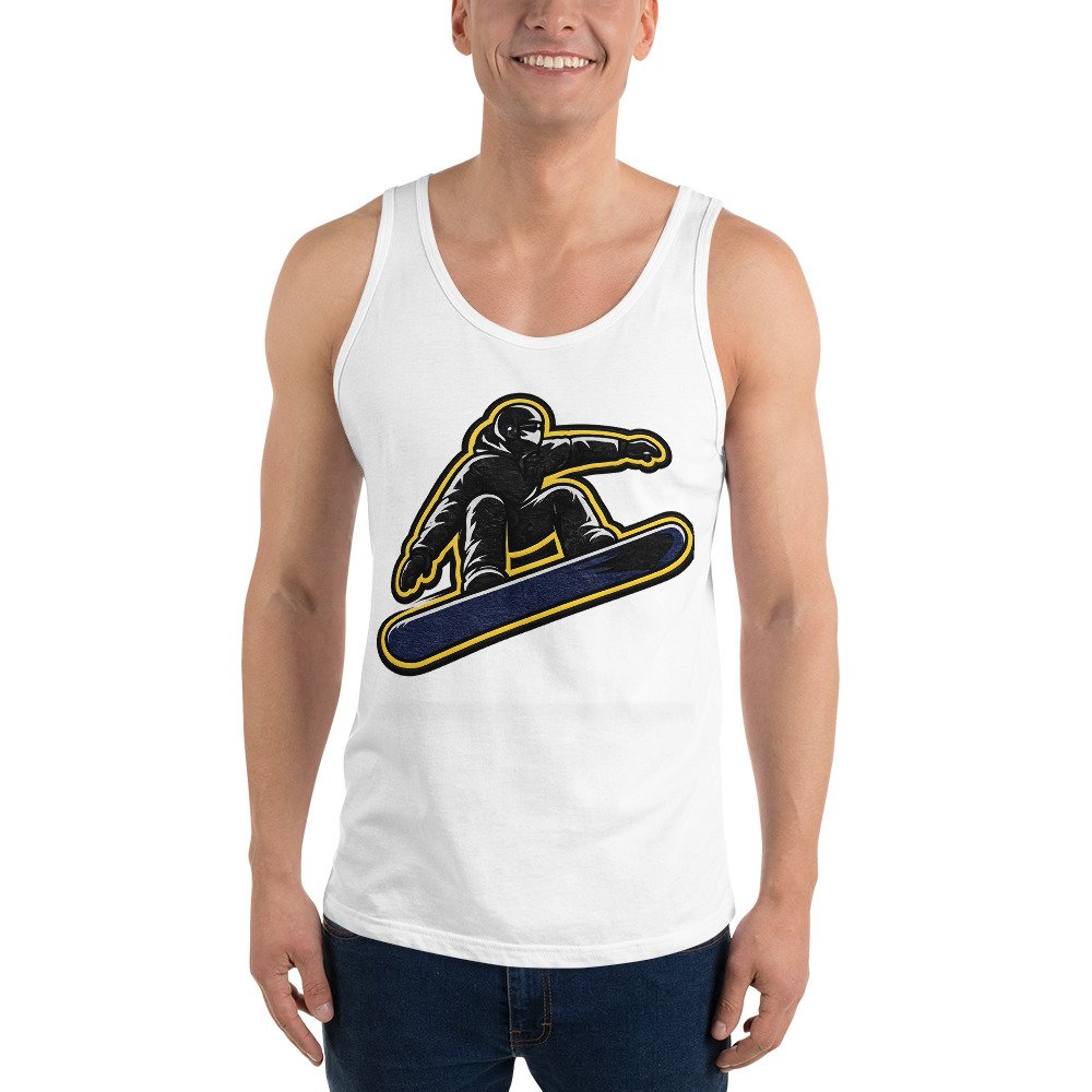 Męska koszulka na ramiączkach „Snowboard Jump” – koszulka tank top ze snowboardzistą w akcji| Zarn.pl Męska koszulka na ramiączkach „Snowboard Jump” – koszulka tank top ze snowboardzistą w akcji - obrazek 9