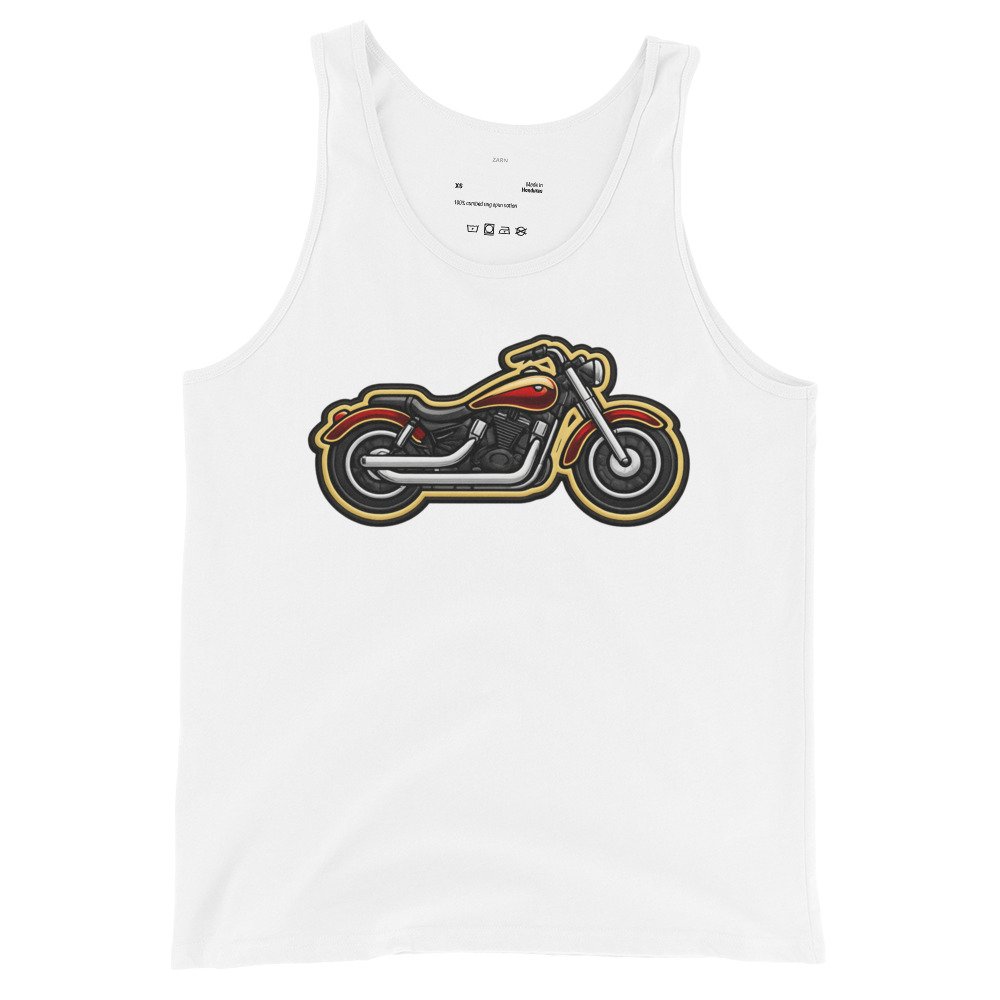 Męska koszulka na ramiączkach „Classic Chopper” – tank top z motocyklem cruiser| Zarn.pl Męska koszulka na ramiączkach „Classic Chopper” – tank top z motocyklem cruiser - obrazek 4
