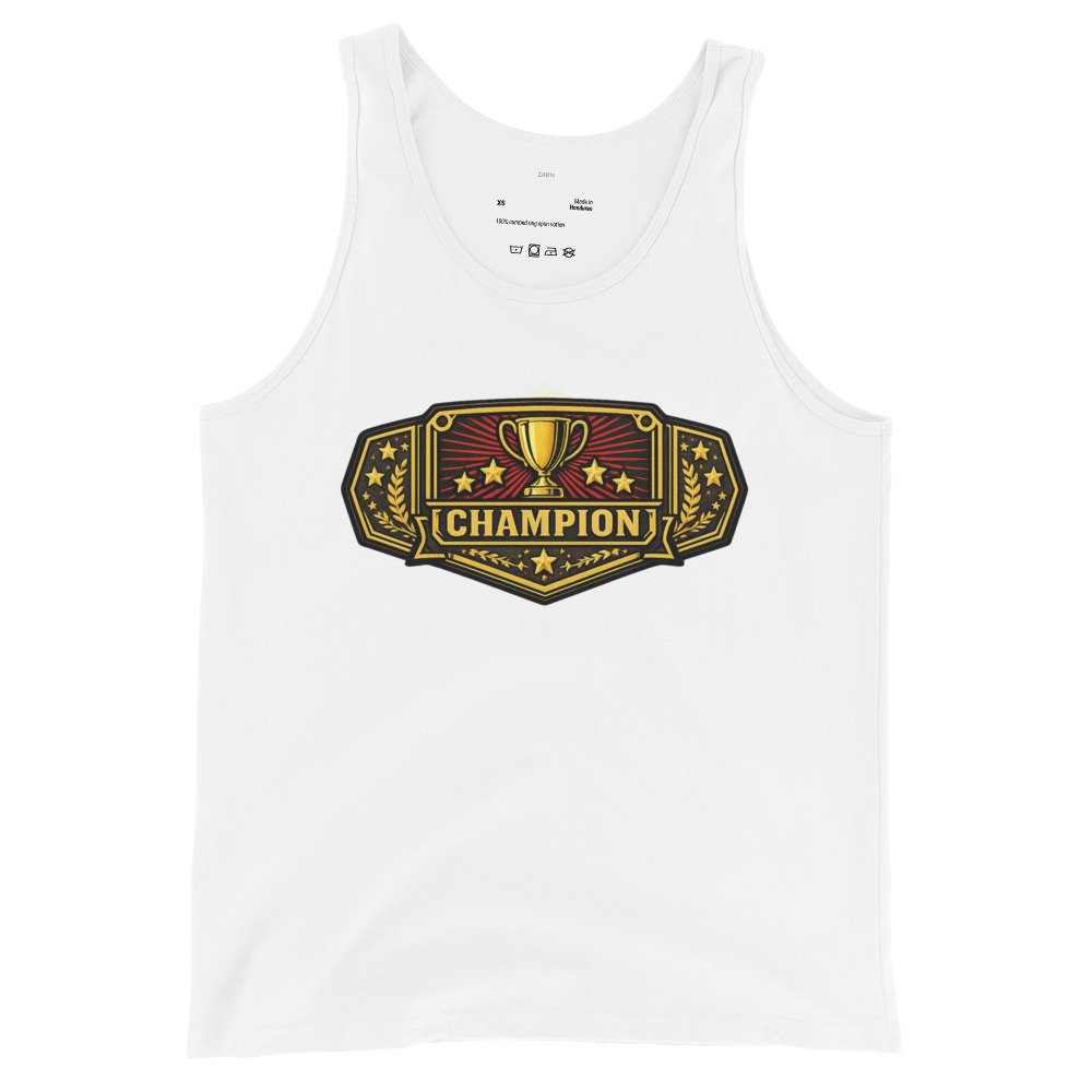 Męska koszulka na ramiączkach „Champion Belt” – tank top z pasem mistrzowskim| Zarn.pl Męska koszulka na ramiączkach „Champion Belt” – tank top z pasem mistrzowskim - obrazek 4
