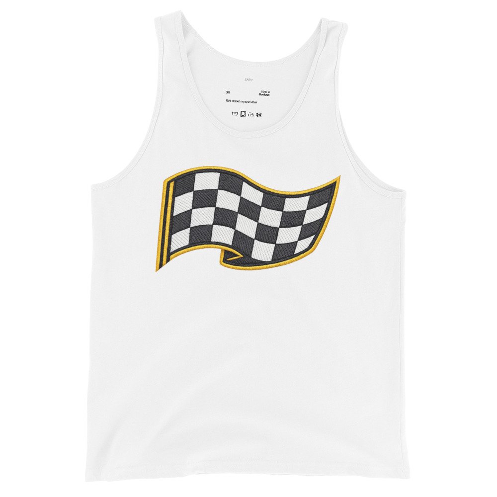 Męska koszulka na ramiączkach „Race Victory” – tank top z flagą wyścigową| Zarn.pl Męska koszulka na ramiączkach „Race Victory” – tank top z flagą wyścigową - obrazek 4