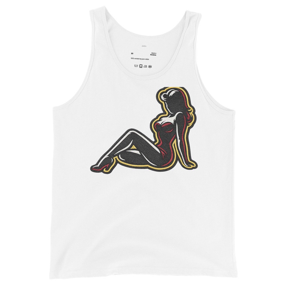Męska koszulka na ramiączkach „Pin-Up Silhouette” – tank top z kobiecą grafiką| Zarn.pl Męska koszulka na ramiączkach „Pin-Up Silhouette” – tank top z kobiecą grafiką - obrazek 4