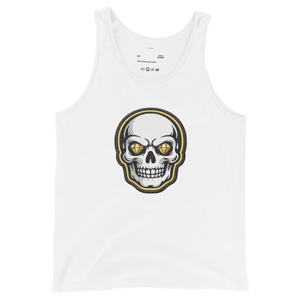 Męska koszulka na ramiączkach „Diamond Skull” – tank top z czaszką i diamentowymi oczami| Zarn.pl Męska koszulka na ramiączkach „Diamond Skull” – tank top z czaszką i diamentowymi oczami - obrazek 4