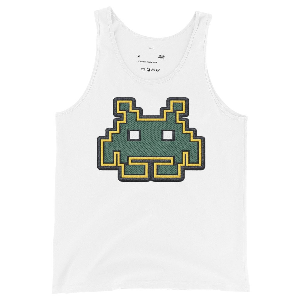 Męska koszulka na ramiączkach „Pixel Alien” – tank top z pikselowym kosmitą| Zarn.pl Męska koszulka na ramiączkach „Pixel Alien” – tank top z pikselowym kosmitą - obrazek 4