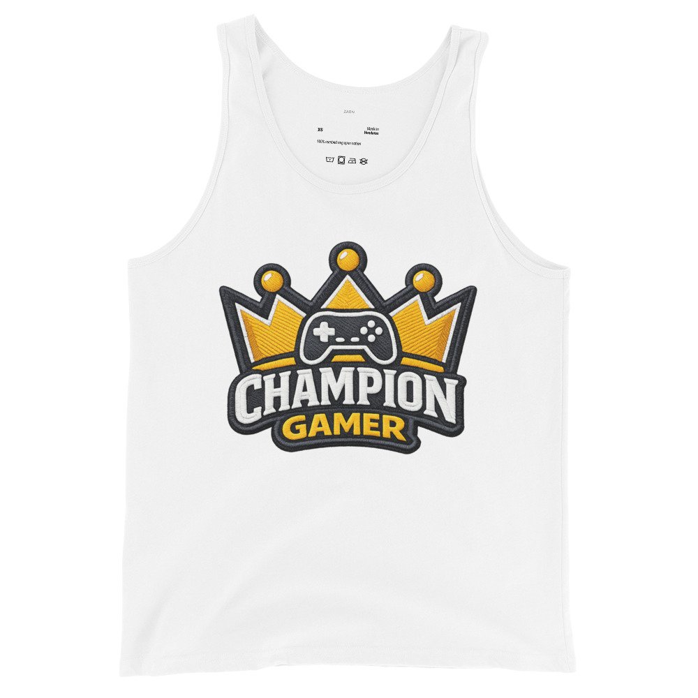 Męska koszulka na ramiączkach „Champion Gamer” – tank top dla gracza| Zarn.pl Męska koszulka na ramiączkach „Champion Gamer” – tank top dla gracza - obrazek 4