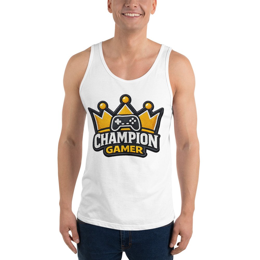 Męska koszulka na ramiączkach „Champion Gamer” – tank top dla gracza| Zarn.pl Męska koszulka na ramiączkach „Champion Gamer” – tank top dla gracza - obrazek 9