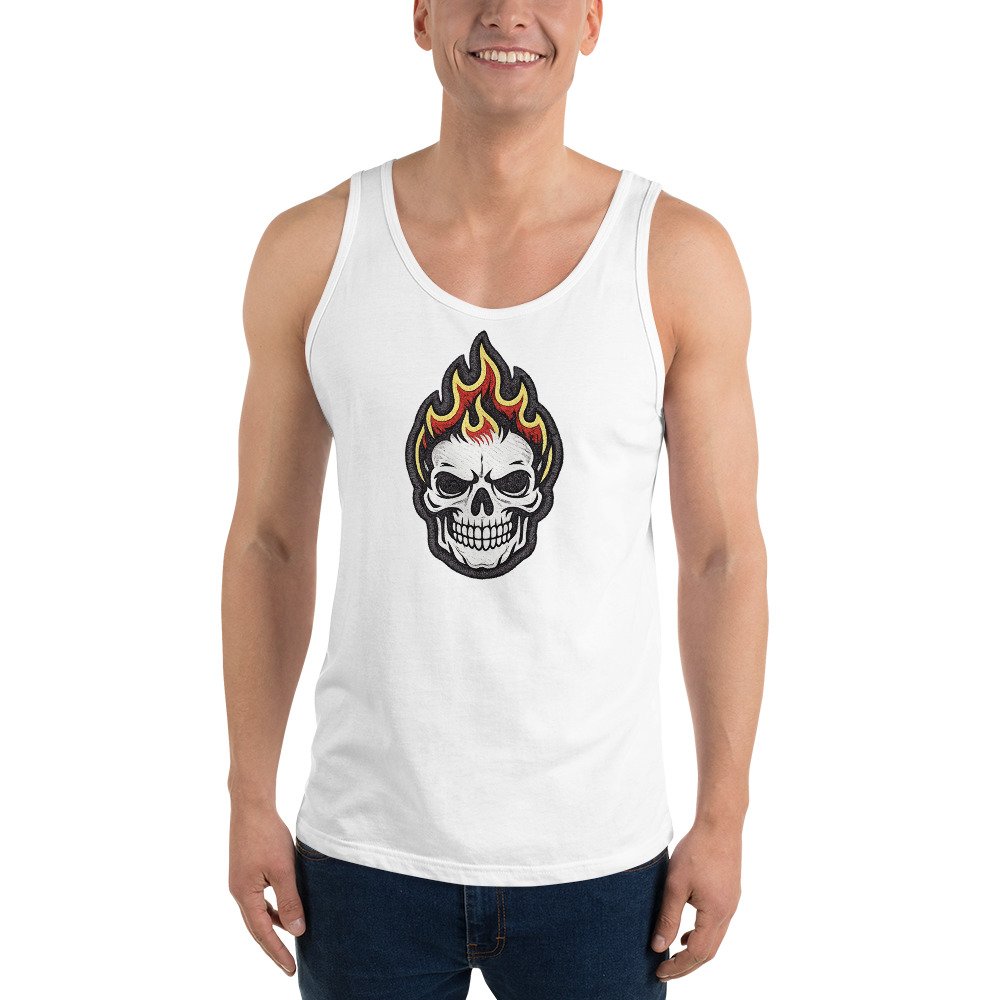 Męska koszulka na ramiączkach płonąca czaszka – tank top skull fire| Zarn.pl Męska koszulka na ramiączkach płonąca czaszka – tank top skull fire - obrazek 9
