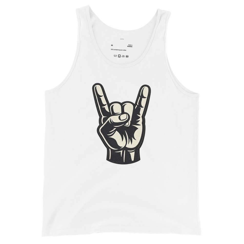 Męska koszulka na ramiączkach z dłonią rockową – tank top rock and roll| Zarn.pl Męska koszulka na ramiączkach z dłonią rockową – tank top rock and roll - obrazek 4