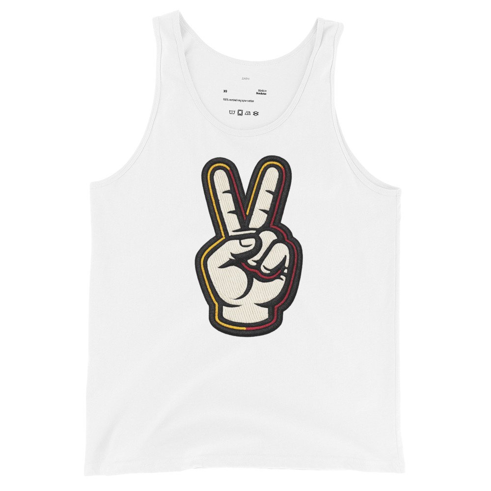 Męska koszulka na ramiączkach ze znakiem pokoju – tank top peace streetwear| Zarn.pl Męska koszulka na ramiączkach ze znakiem pokoju – tank top peace streetwear - obrazek 4