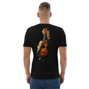 koszulka z ukulele i kwiatami