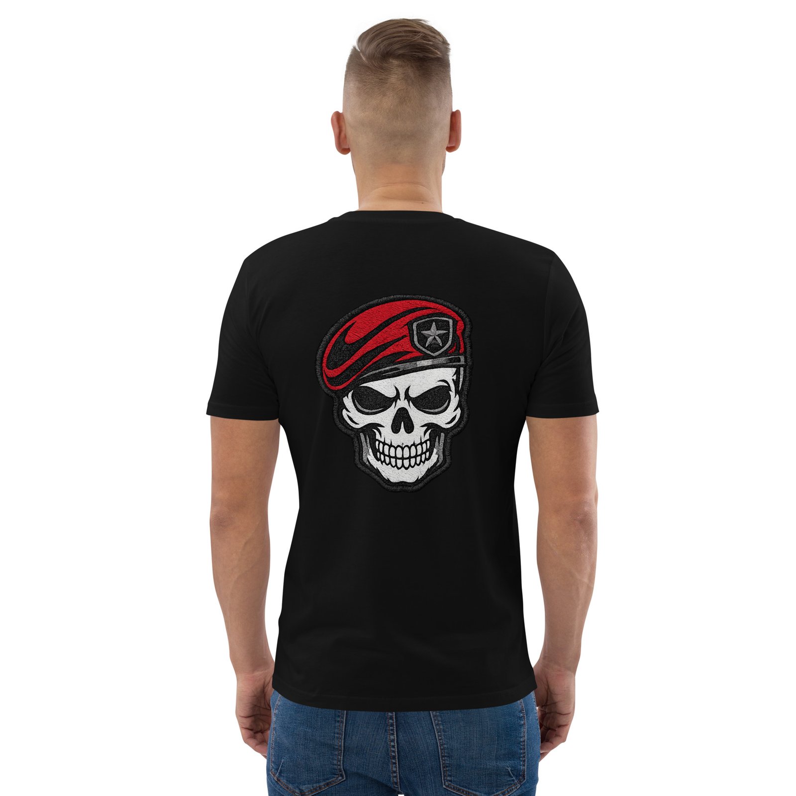 Koszulka militarna czaszka w czerwonym berecie – koszulka wojskowa streetwear| Zarn.pl koszulka militarna czaszka w czerwonym berecie