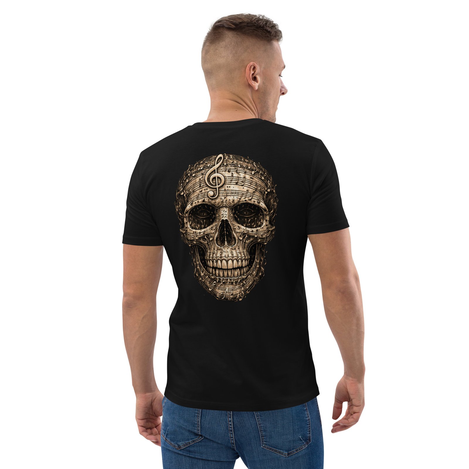 Koszulka muzyczna „Skull Symphony” – koszulka z czaszką i nutami muzycznymi| Zarn.pl Koszulka muzyczna „Skull Symphony” – koszulka z czaszką i nutami muzycznymi - obrazek 17