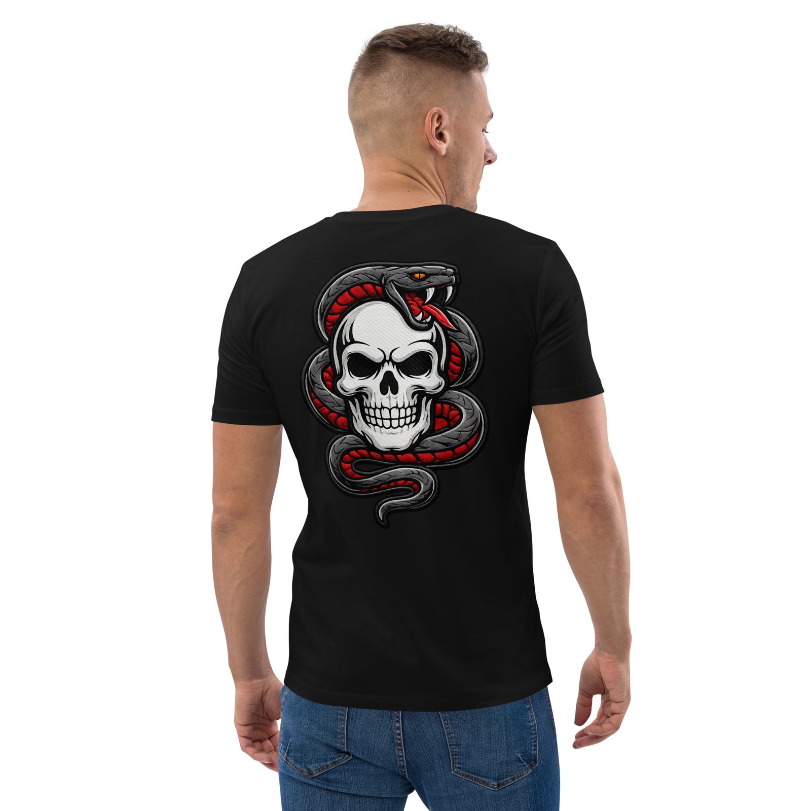 Męska koszulka „Snake Skull” – koszulka męska z czaszką i wężem| Zarn.pl Męska koszulka „Snake Skull” – koszulka męska z czaszką i wężem - obrazek 17