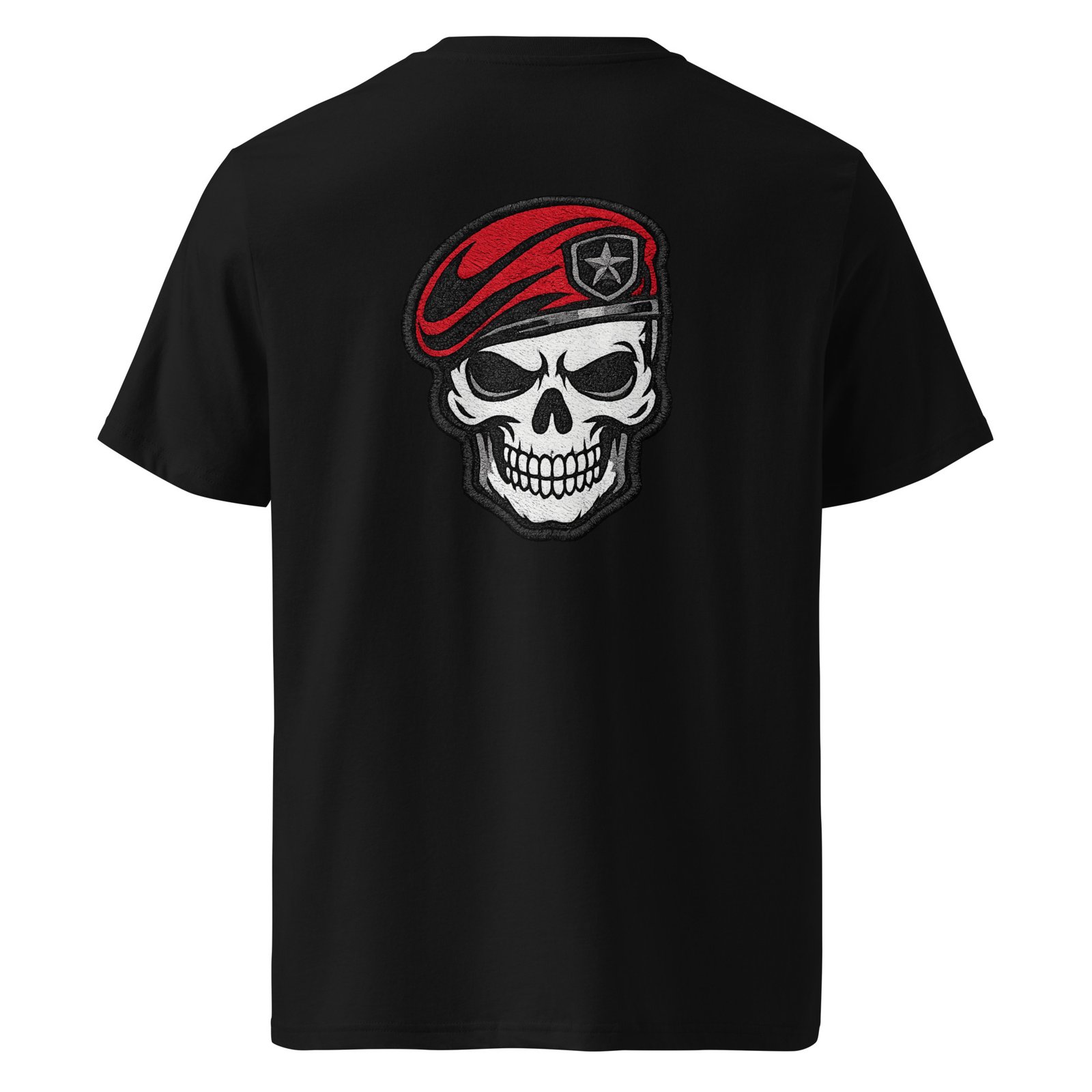 Koszulka militarna czaszka w czerwonym berecie – koszulka wojskowa streetwear| Zarn.pl Koszulka militarna czaszka w czerwonym berecie – koszulka wojskowa streetwear - obrazek 2