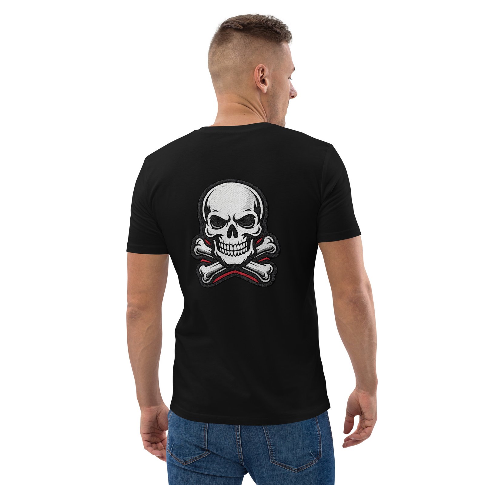 Męska koszulka „Czaszka i Skrzyżowane Kości” – koszulka męska z mrocznym nadrukiem skull| Zarn.pl Męska koszulka „Czaszka i Skrzyżowane Kości” – koszulka męska z mrocznym nadrukiem skull - obrazek 17