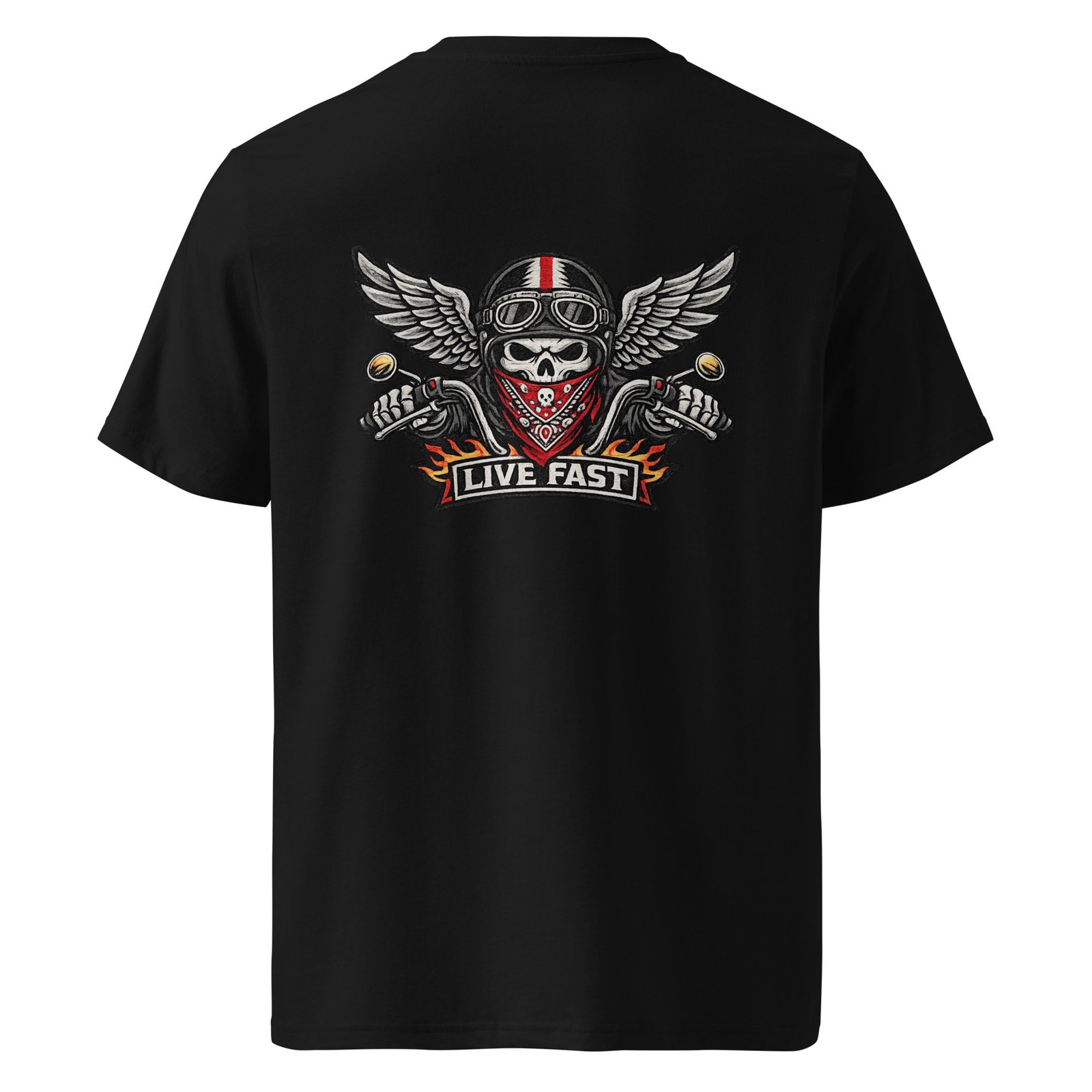 Koszulka biker Live Fast z czaszką i skrzydłami| Zarn.pl Koszulka biker Live Fast z czaszką i skrzydłami - obrazek 2