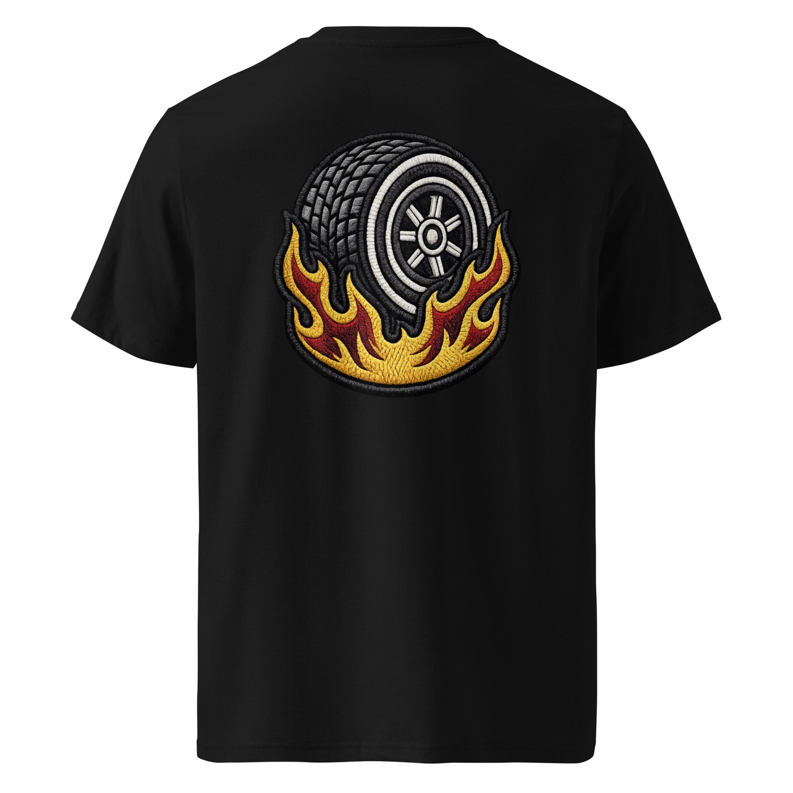 Koszulka męska „Burning Tire Racing” – koszulka z płonącą oponą wyścigową| Zarn.pl Koszulka męska „Burning Tire Racing” – koszulka z płonącą oponą wyścigową - obrazek 2