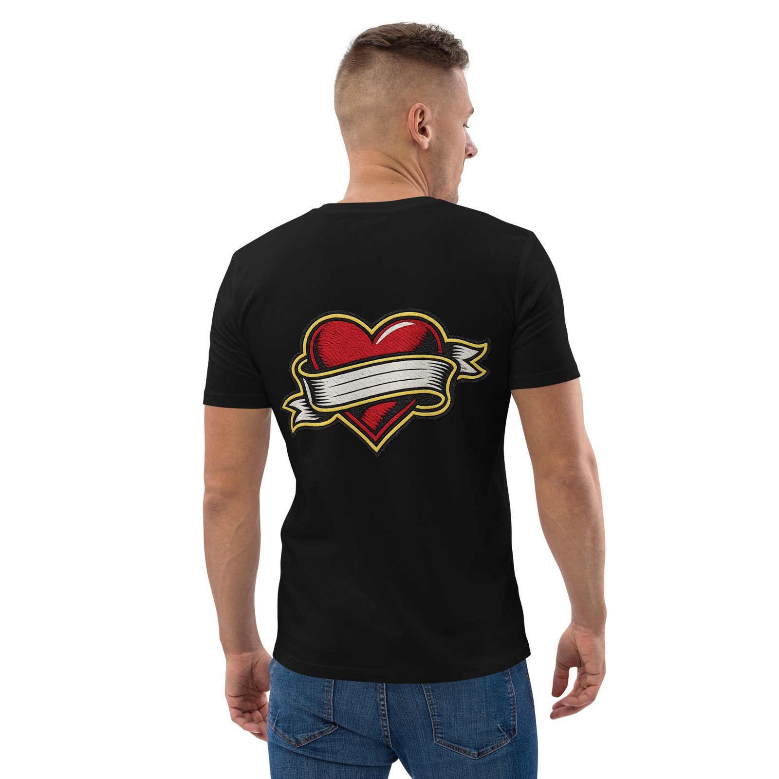 Koszulka męska „Tattoo Heart Ribbon” – koszulka z sercem i ozdobną wstęgą| Zarn.pl Koszulka męska „Tattoo Heart Ribbon” – koszulka z sercem i ozdobną wstęgą - obrazek 17