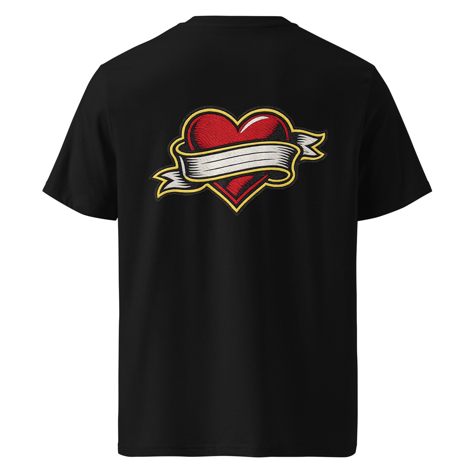 Koszulka męska „Tattoo Heart Ribbon” – koszulka z sercem i ozdobną wstęgą| Zarn.pl Koszulka męska „Tattoo Heart Ribbon” – koszulka z sercem i ozdobną wstęgą - obrazek 2