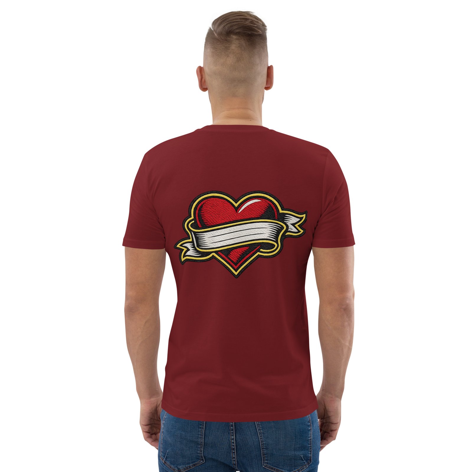 Koszulka męska „Tattoo Heart Ribbon” – koszulka z sercem i ozdobną wstęgą| Zarn.pl Koszulka męska „Tattoo Heart Ribbon” – koszulka z sercem i ozdobną wstęgą - obrazek 23