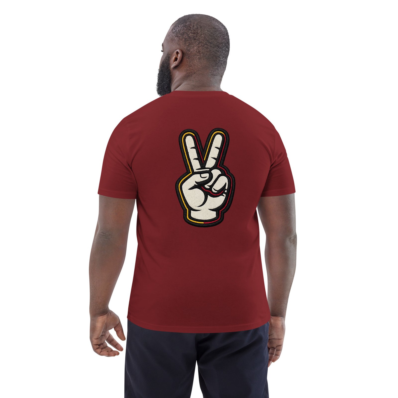 Koszulka męska „Peace Hand Retro” – koszulka z dłonią pokazującą znak pokoju| Zarn.pl Koszulka męska „Peace Hand Retro” – koszulka z dłonią pokazującą znak pokoju - obrazek 14