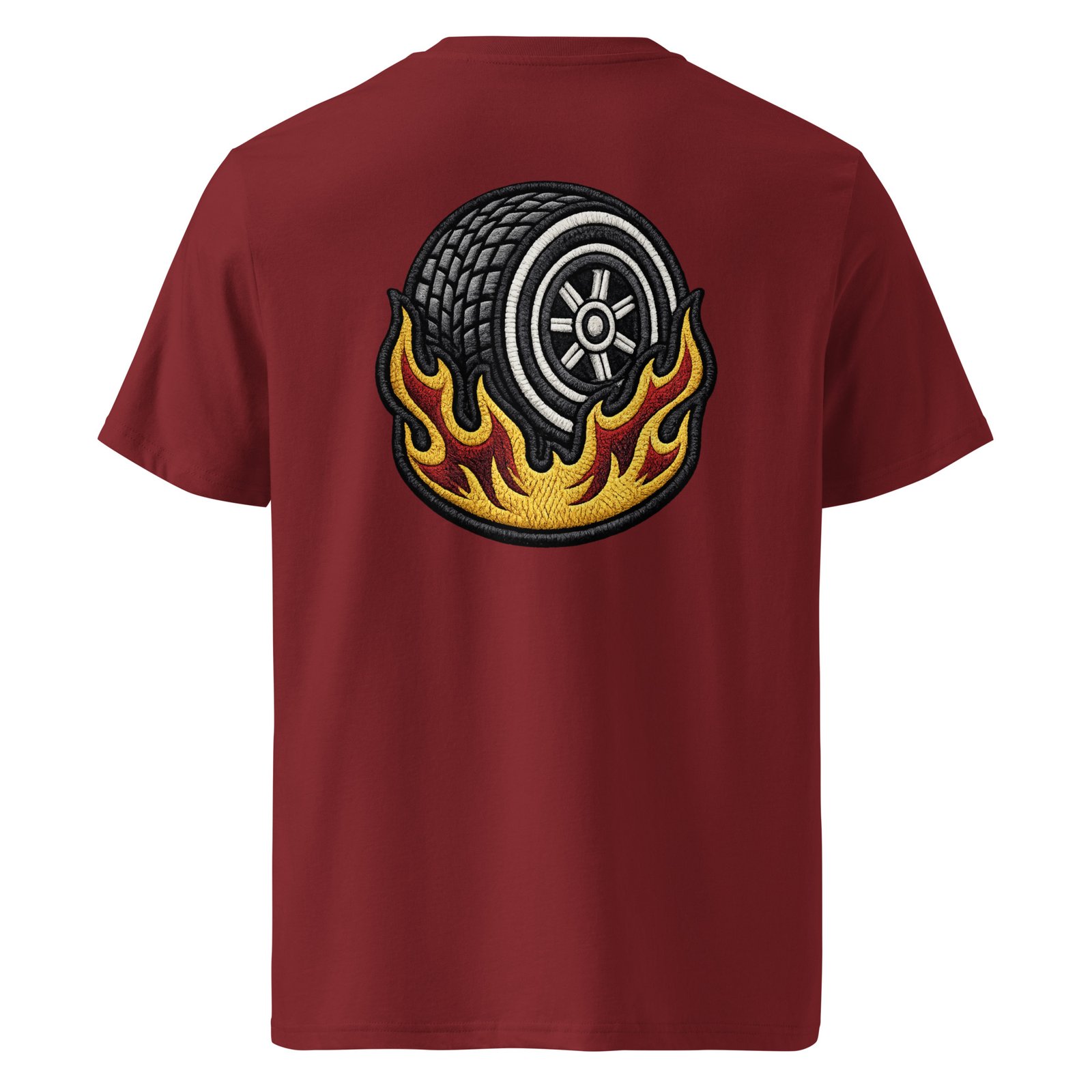 Koszulka męska „Burning Tire Racing” – koszulka z płonącą oponą wyścigową| Zarn.pl Koszulka męska „Burning Tire Racing” – koszulka z płonącą oponą wyścigową - obrazek 4